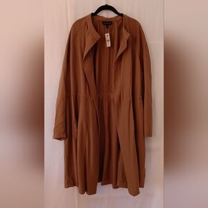 Lane Bryant lined long rust-brown coat 18/20